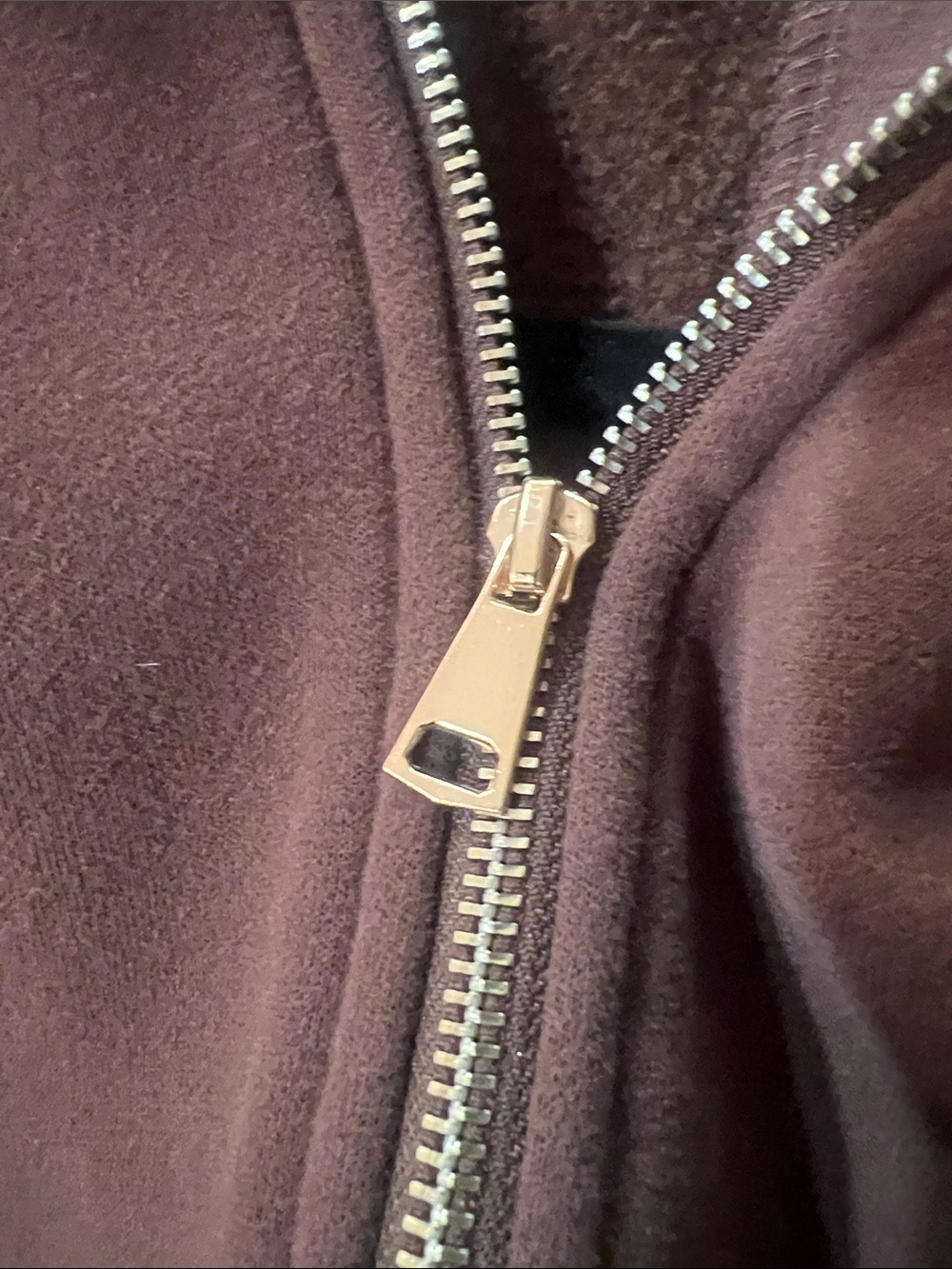 Zip-Front Brown Hooded Sweatshirt - Picture 5 of 6